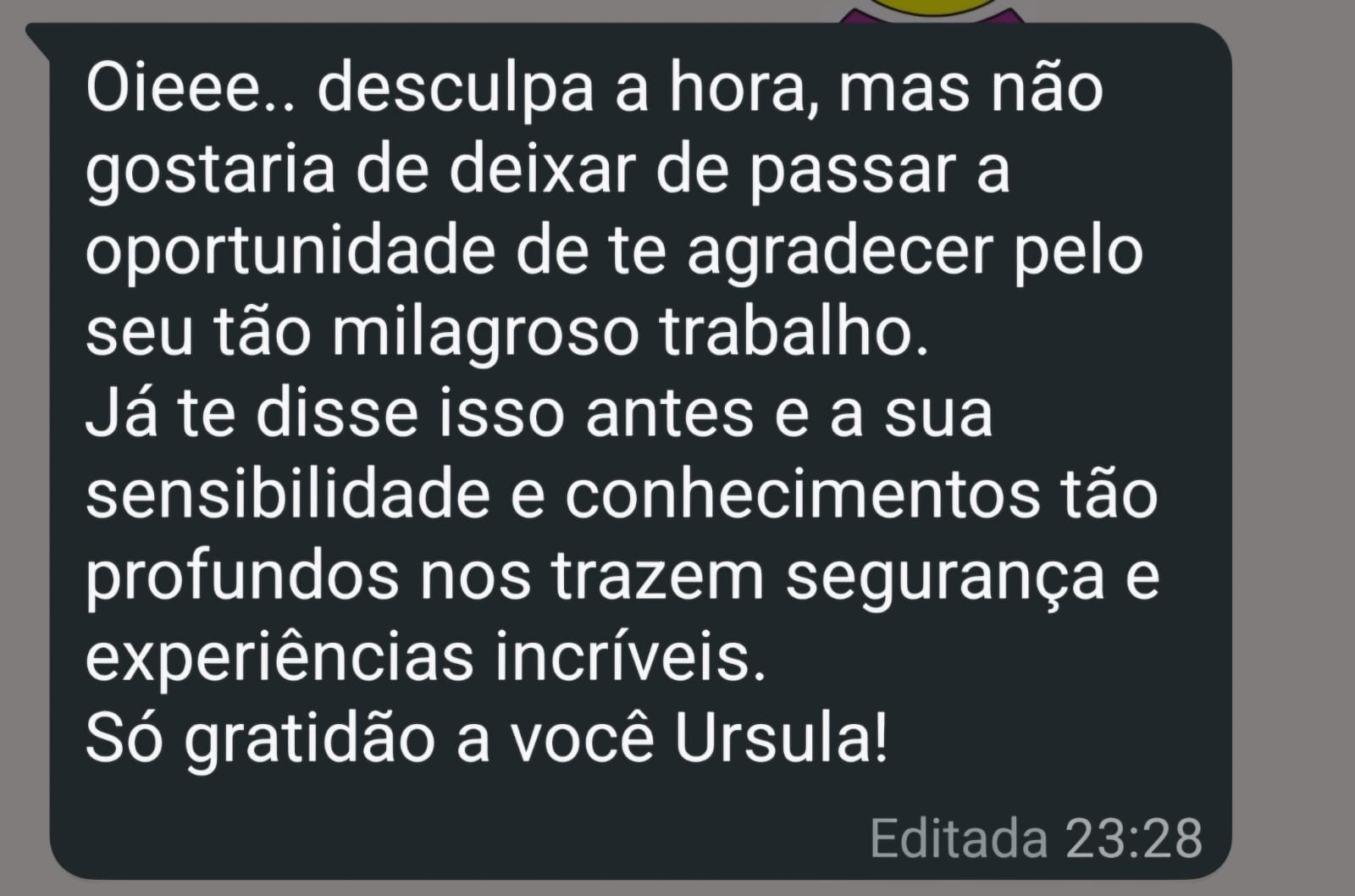 Depoimento de aluna: Seu trabalho tão milagroso nos traz segurança e experiências incríveis.